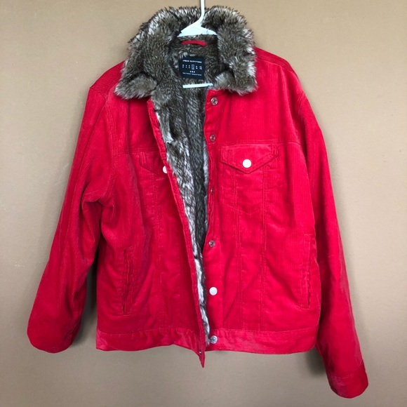 WINTER SALE Faux Fur Lined Trucker Jacket - Picture 3 of 7